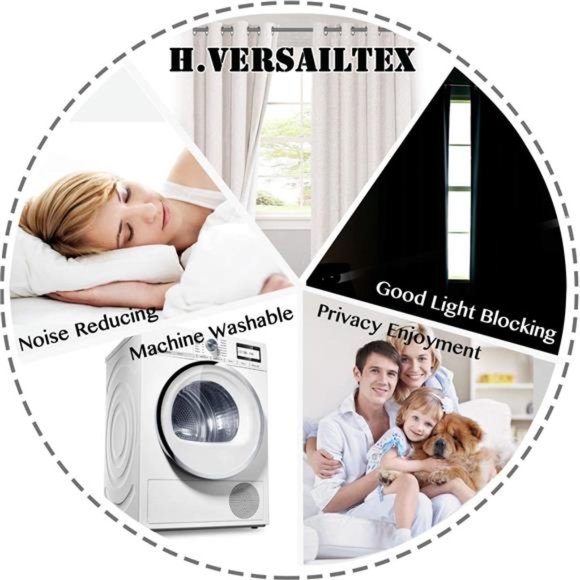 Linen Blackout Curtains 84 Inches Anti-Rust Grommet, 2 Panels, Ivory - Picture 3 of 6